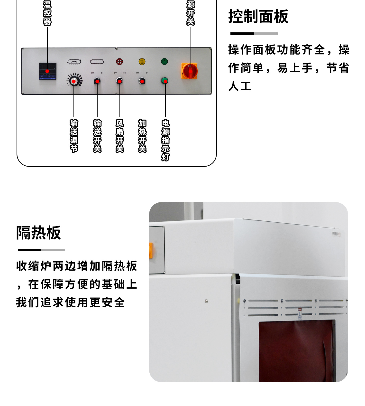 全自动边封热收缩包装机细节图